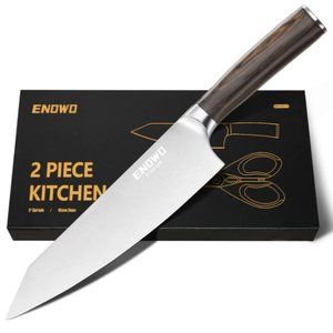 ENOWO:  2 pc  "MINIMALIST" - KNIFE & SCISSORS SET (Black)